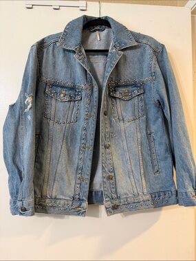 Free People Studded Denim Jacket